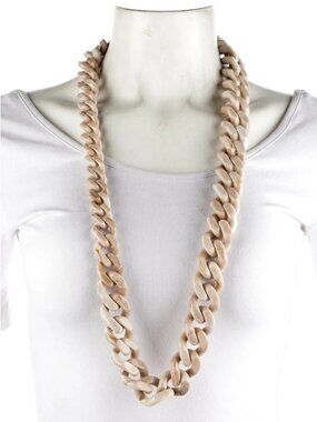 Max Mara Derna Chunky Resin Chain Necklace | Ivory / Champagne